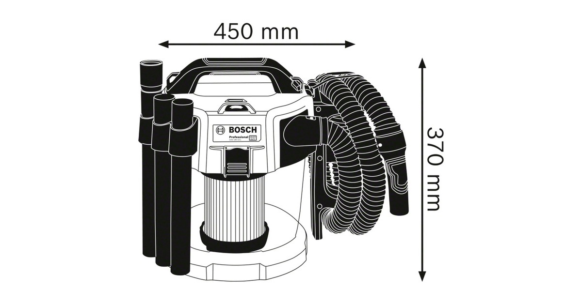 BoschGAS 18V-10 L nat- en droogzuiger  (Blauw, Accu en oplader niet inbegrepen)