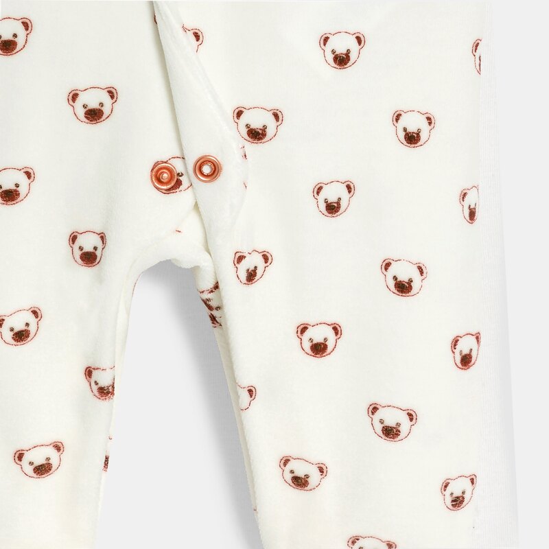 Dors-bien velours oursons blanc bébé garçon Beige