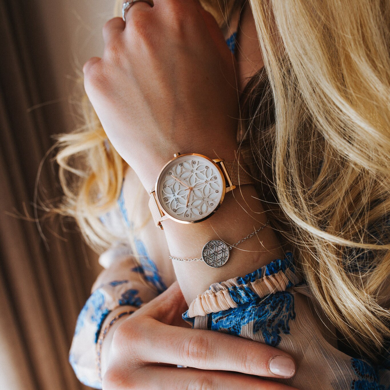 Julie Julsen Armband 925/- Sterling Silber rhodiniert Blume des Lebens