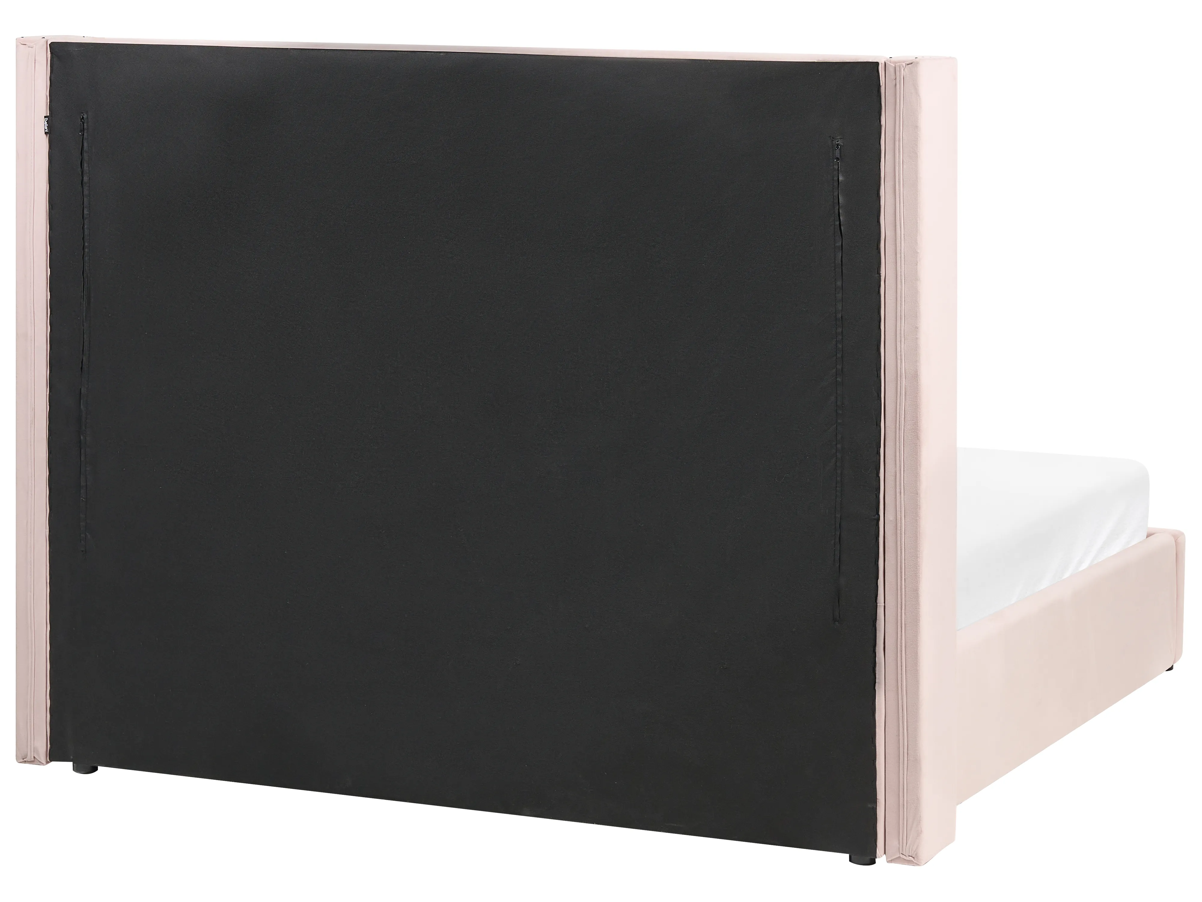 Bed met opbergruimte Fluweel LUBBON 160 x 200 cm Pastelroze Roze