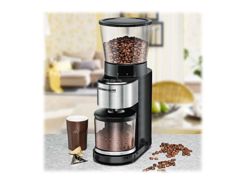 Rommelsbacher EKM 500 - Kaffekværn/køkkenvægt - 160 W - sort/rustfrit stål