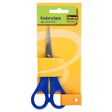 Idena Kinderschere 13,5cm, spitz, Rechtshänder, 1 Stück, 5-fach sortiert