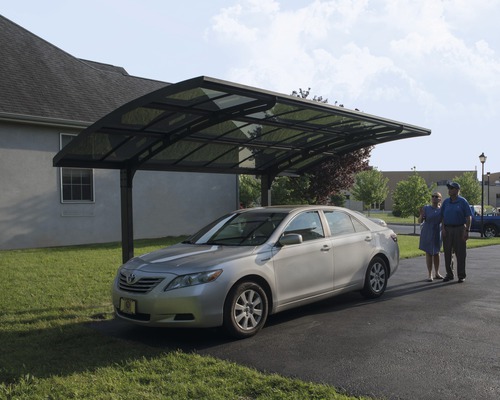 Palram enkele carport - Canopia Arizona Breeze 5000 288,8 x 494,7 cm RAL7016 grijs