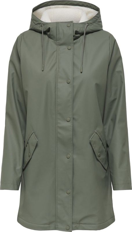 Only - Sally - Regenjas - Grijs/Groen - Dames