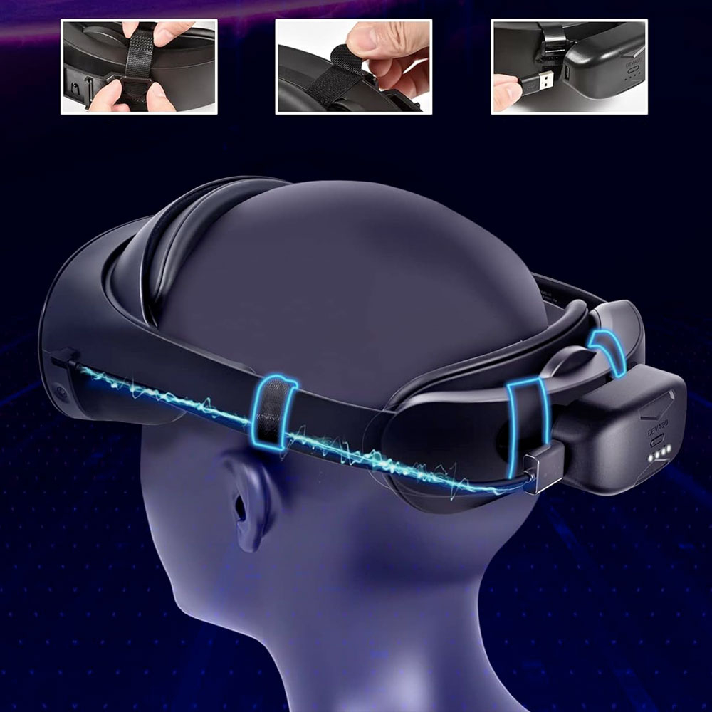 (5V/2A) 6000mAh Meta Quest / Oculus Quest Pro Ersatz Akku / Batterie / Powerbank - Schwarz