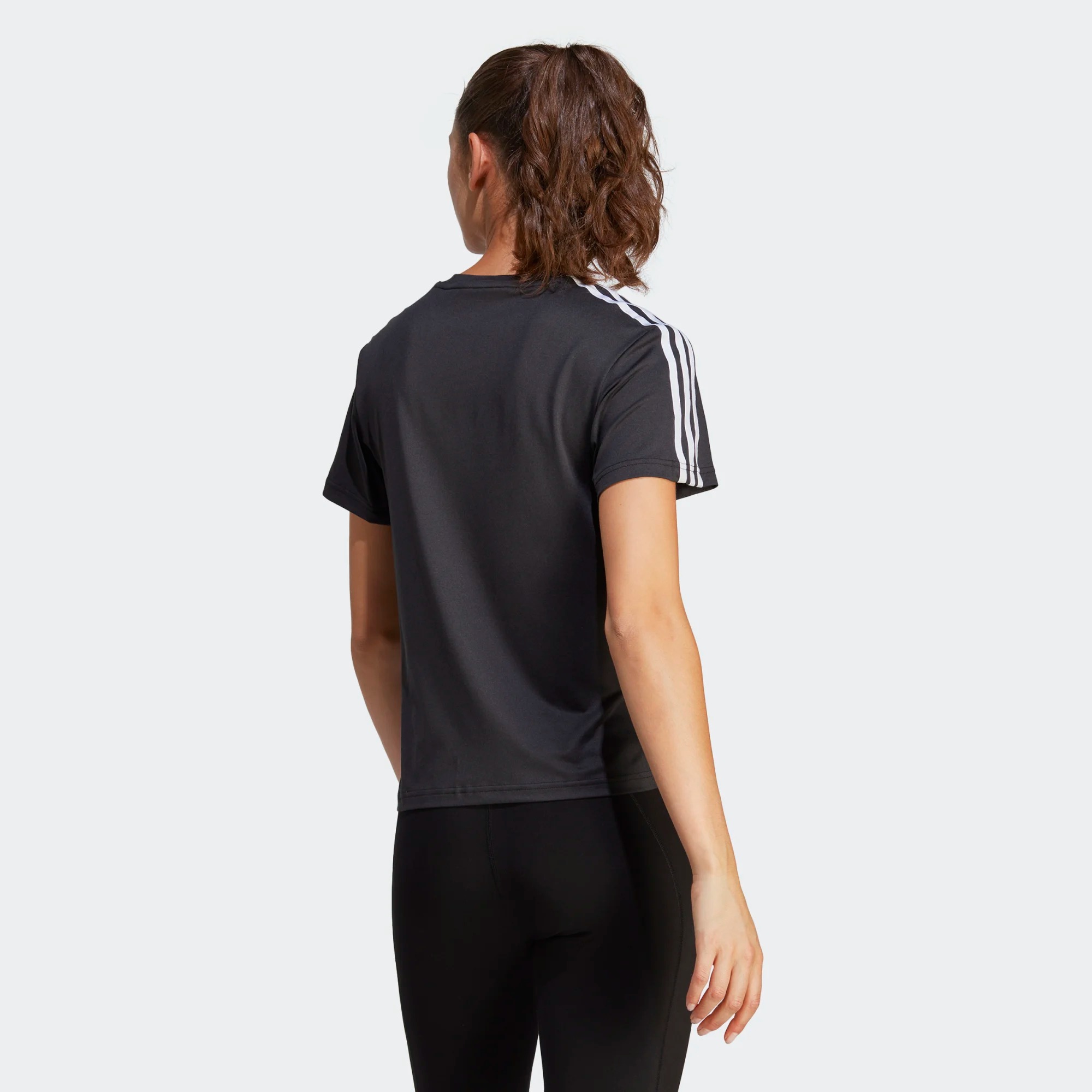 AEROREADY 3-Stripes T-Shirt Dame  Black/White