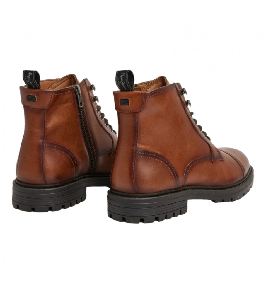 Botas de cano curto Pepe Jeans Logan em couro marrom