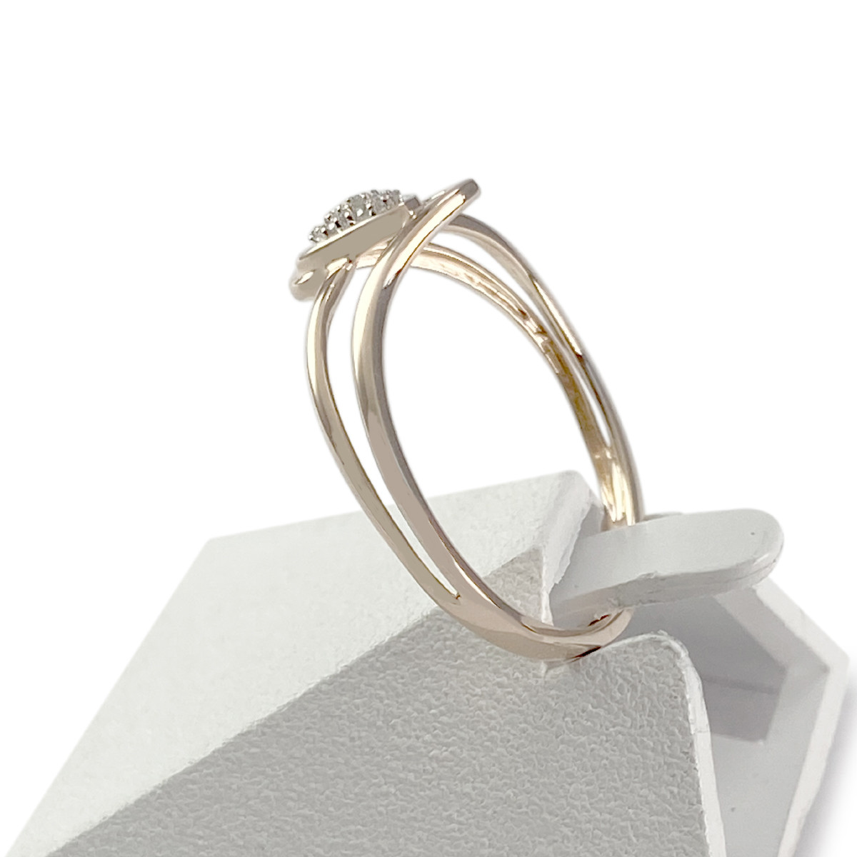 Bague d'occasion or 375 rose diamants