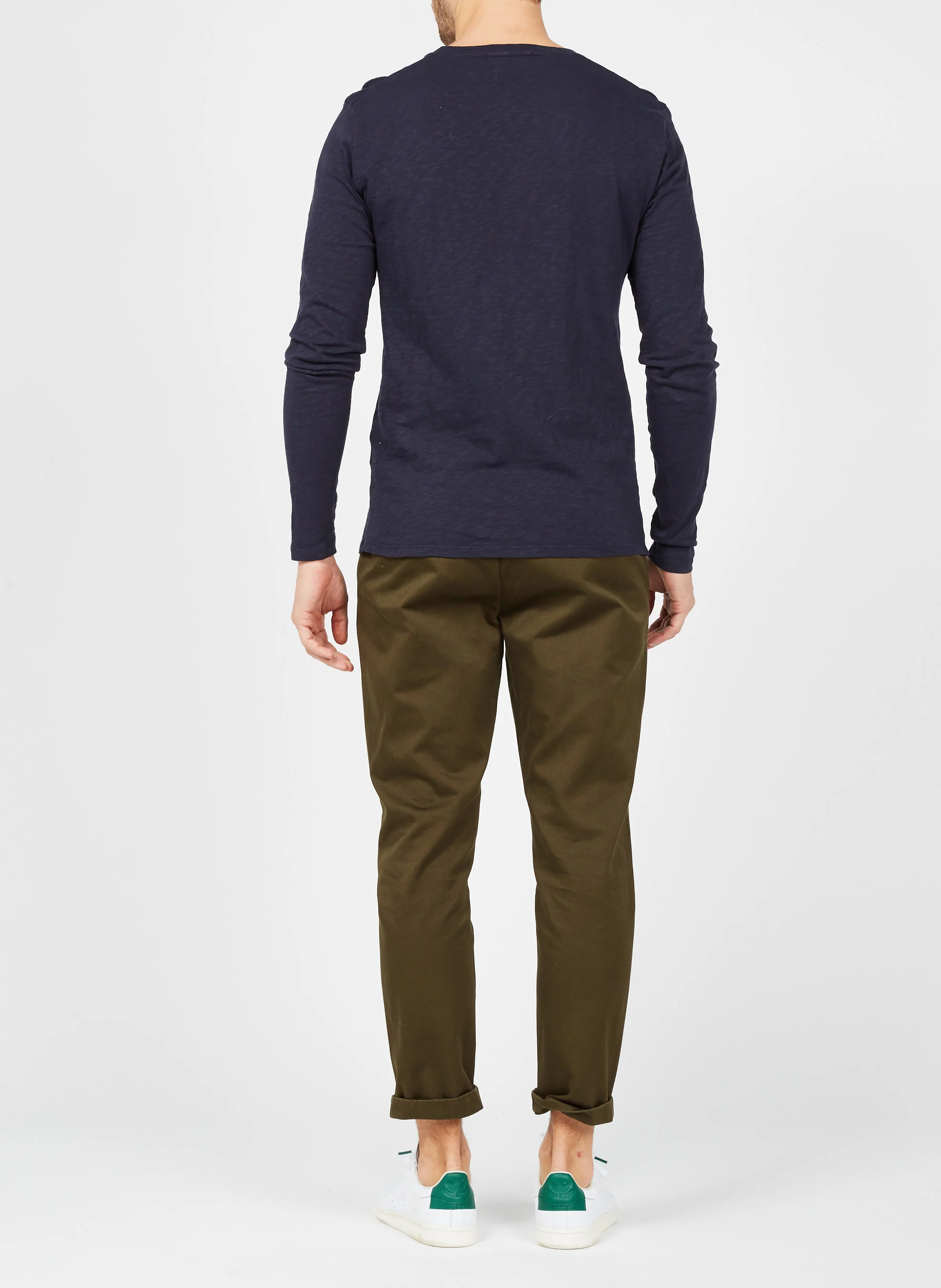 BYSAPICK - Tee-shirt col rond regular-fit en coton | Bleu
