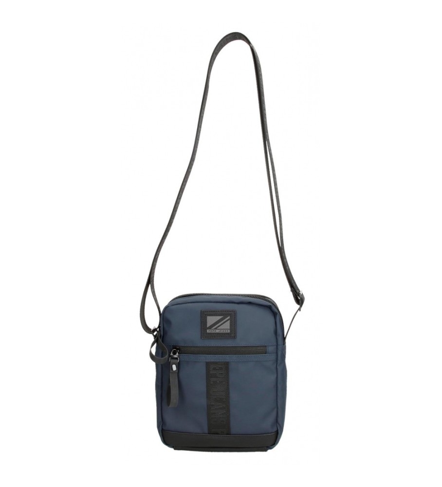 Bolsa de ombro Pepe Jeans Hoxton com dois compartimentos na cor azul marinho