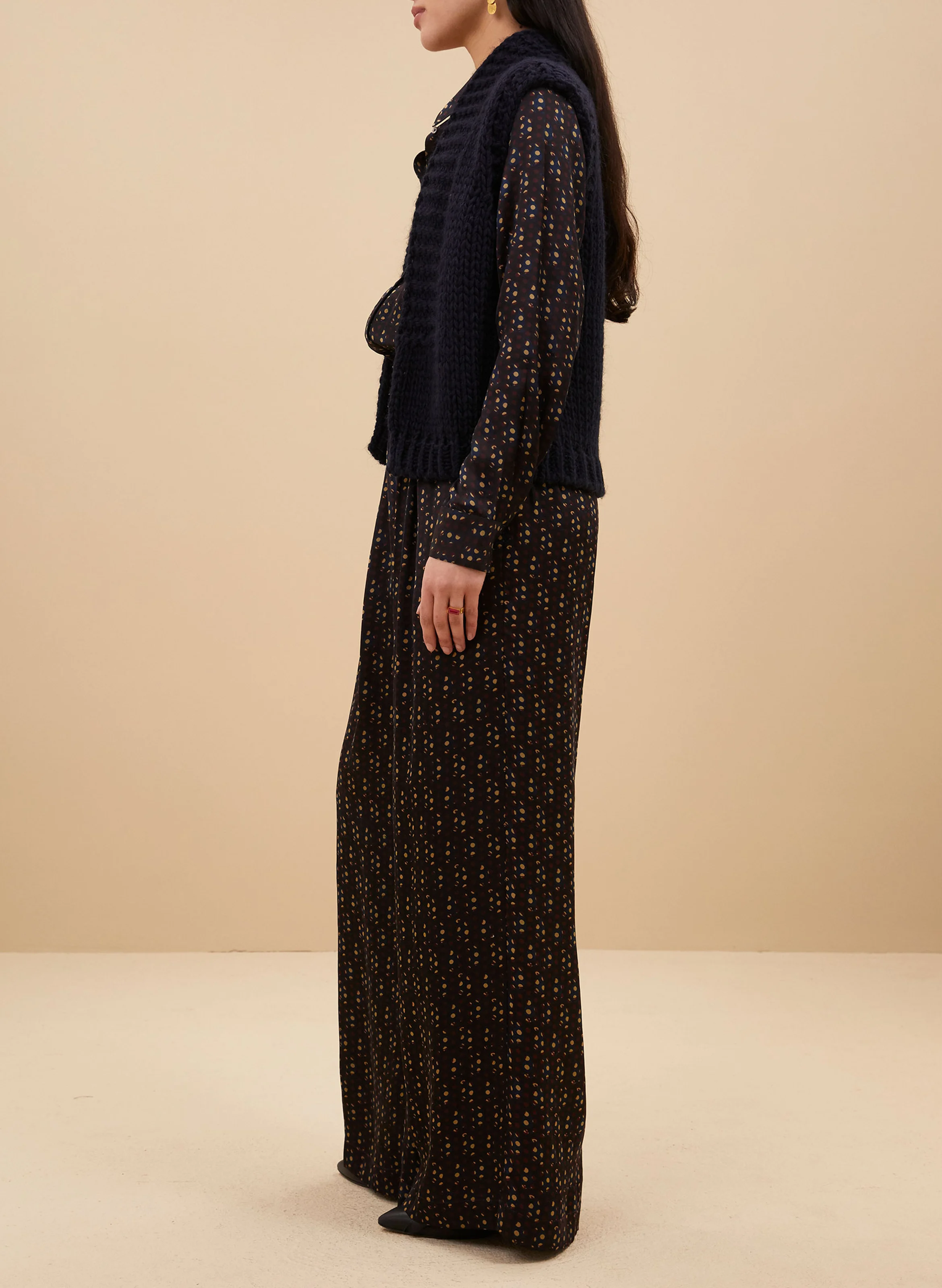 LEVI - Gilet en tricot texturé | Bleu