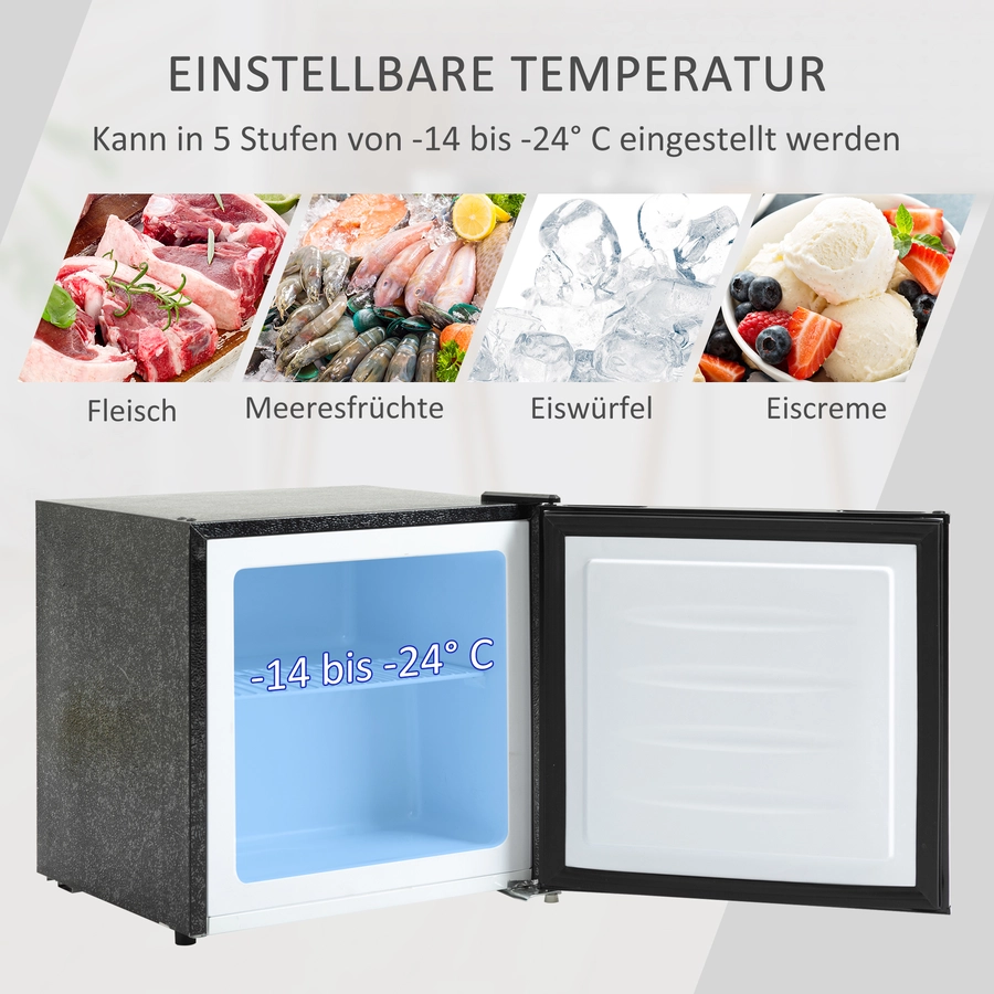 HOMCOM Mini-Gefrierschrank mit 1 kleiner Eisbehälter und 1 Eisportionierer schwarz