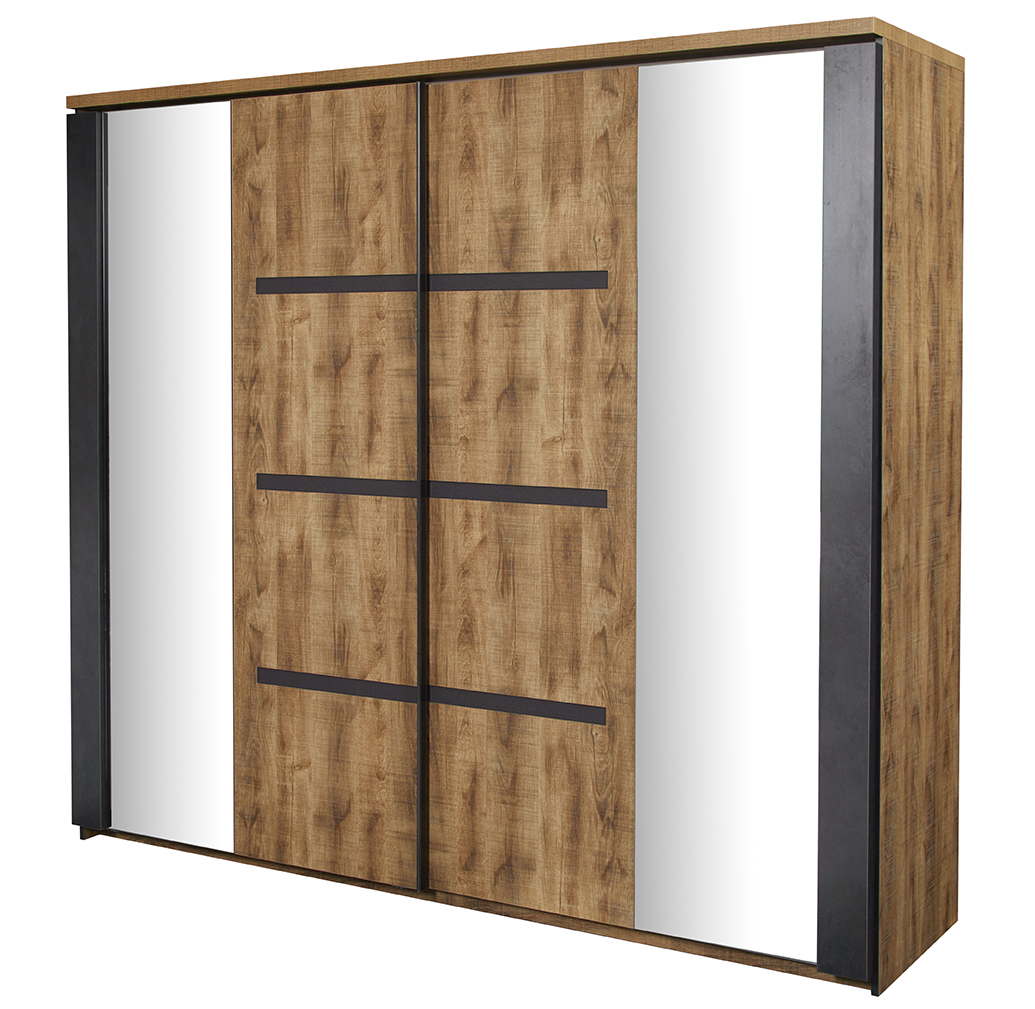 Kledingkast Tropix 217 x 221 x 63 cm - Mango fineer