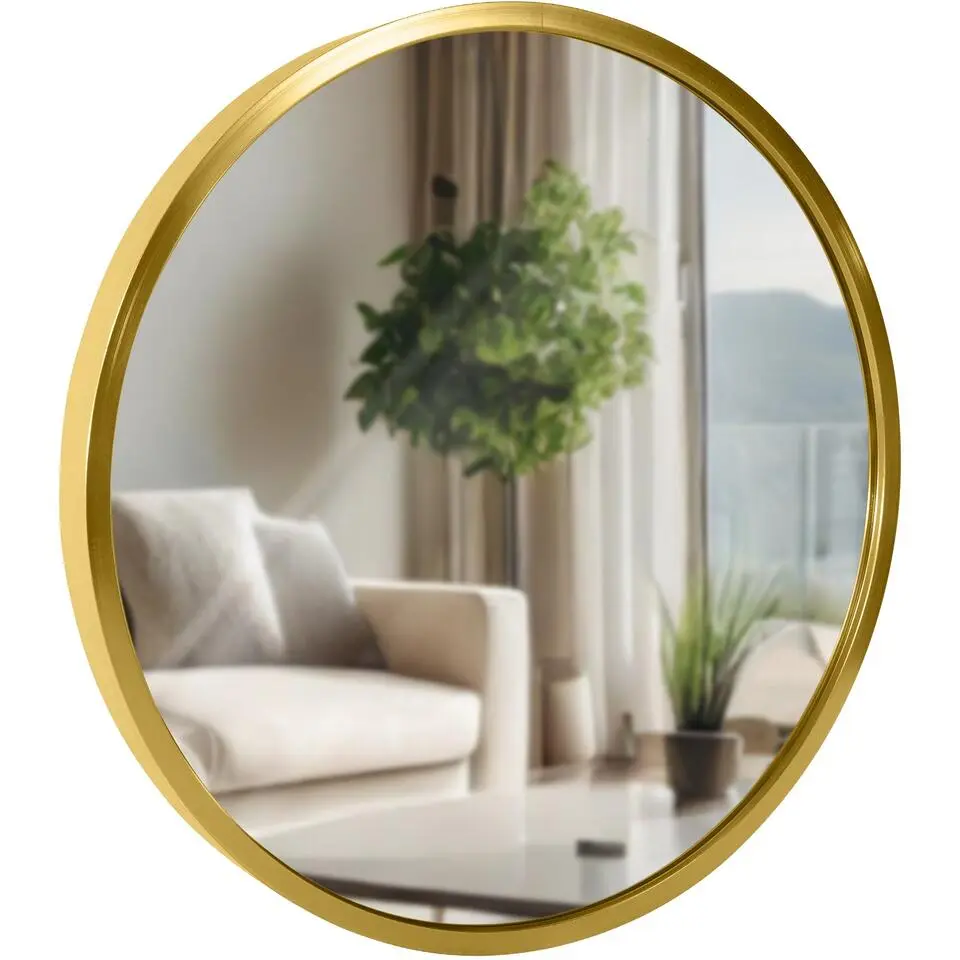 CLP Wandspiegel Elsie rond - Metaal - goudglans - 30cm