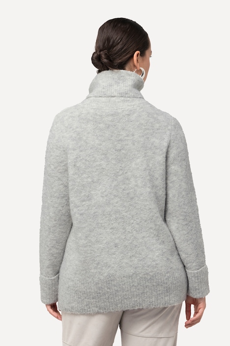 Pullover, meliert, Wollanteil, Rollkragen, Langarm