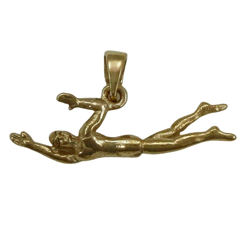Pendentif natation nageur de crawl nouvelle édition - Plaqué or