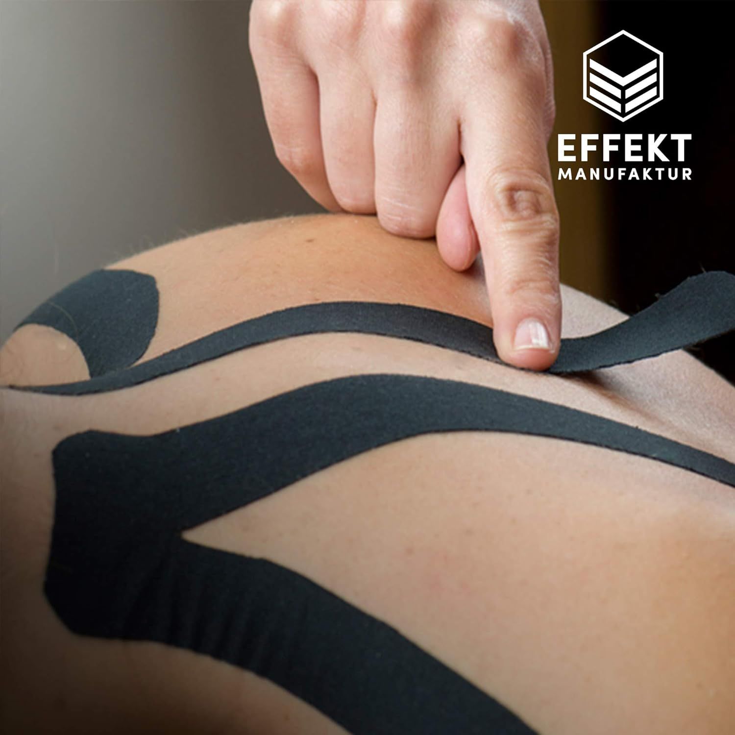 Effekt Manufaktur Kinesiologie Tape – 500 x 5 cm – in schwarz und blau