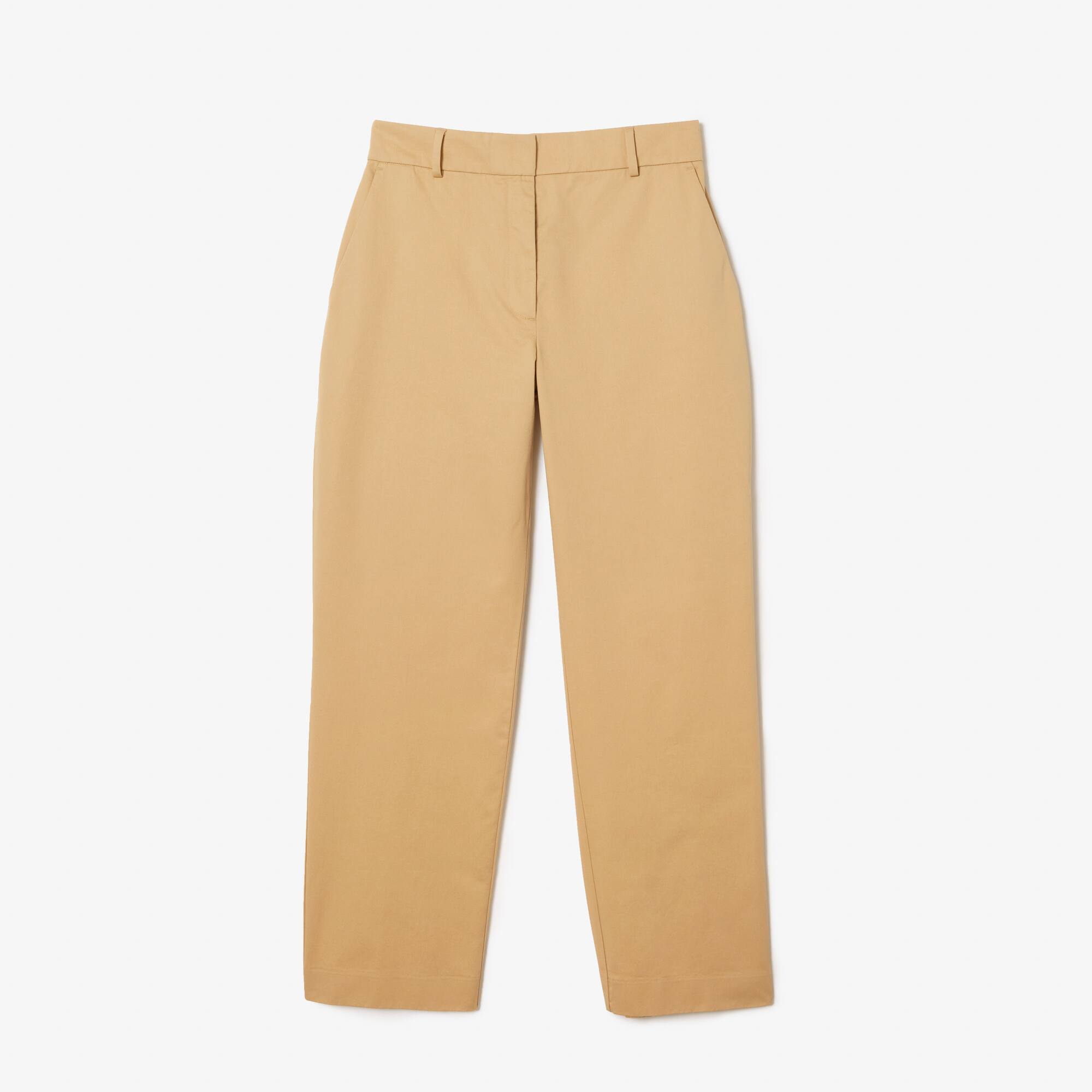 Pantalon chino fuselé en coton Pantalons & Shorts - Beige - Lacoste - Femme