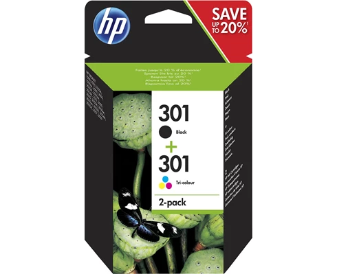 HP 301 2-pack (svart färg)