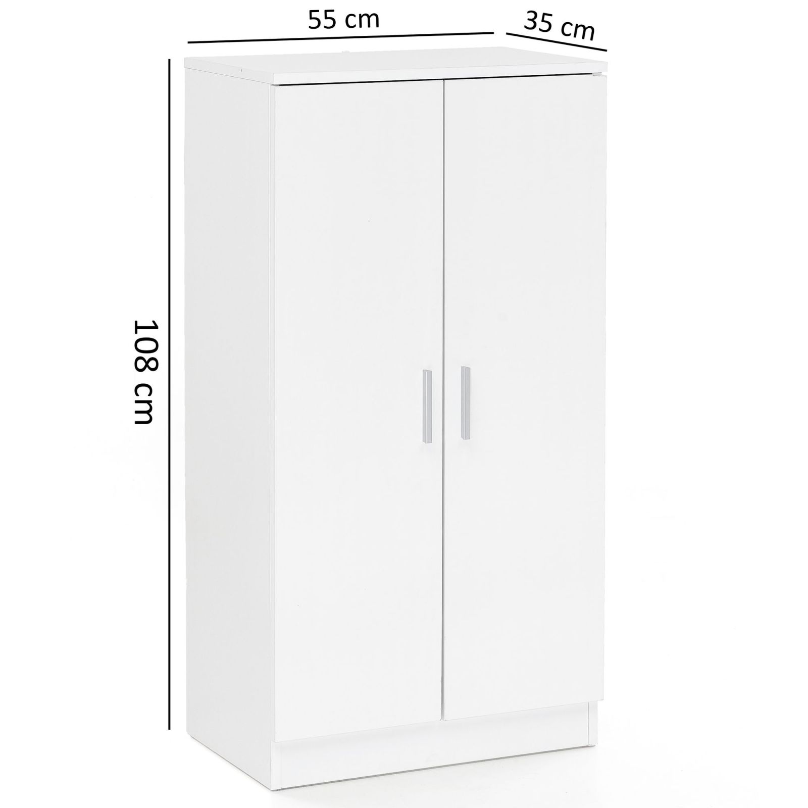 Schuhschrank - weiß - 108 cm