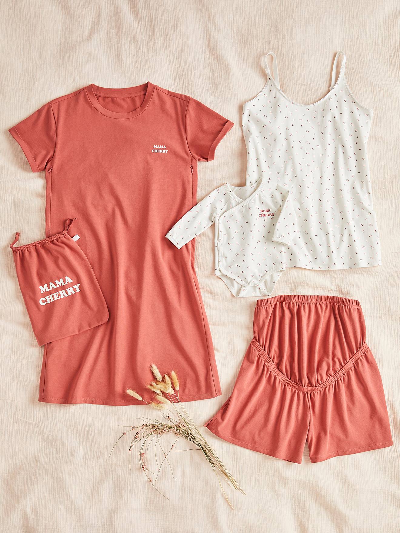 Kit de mala de maternidade para mãe e bebê, ideal para gravidez e amamentação, cor marrom claro lisa.