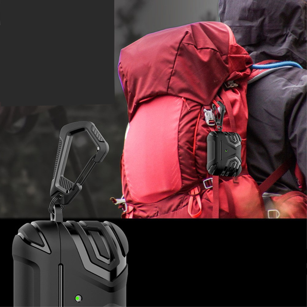 AirPods Pro 2 / AirPods Pro Outdoor Gummi Schutzhülle mit Karabinerhaken - Blau