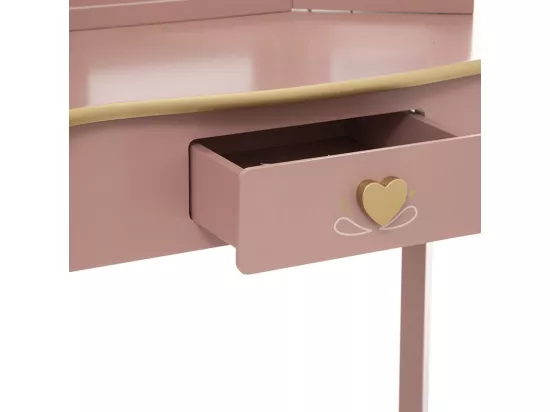 Coiffeuse Enfant et son Tabouret Rose antique