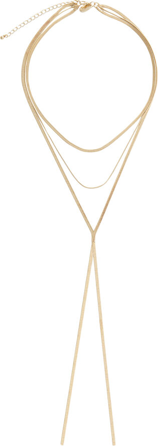 MANGO Long triple necklace Gold