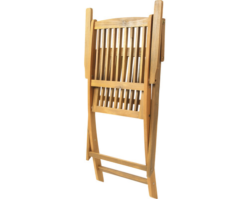 Eetset voor 6 personen, bestaande uit: 6 stoelen en een tafel, gemaakt van acaciahout