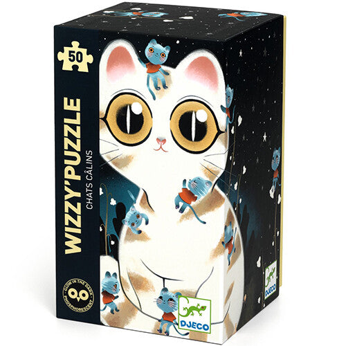 Djeco puzzel glow in the dark knuffelige kat - 50st