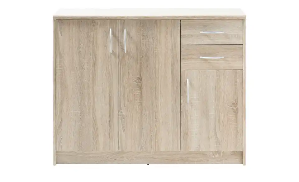 Kommode Optimus Eiche Sonoma (Nachbildung) Ausführung III (3 Türen/2 Schubkästen) 86 cm