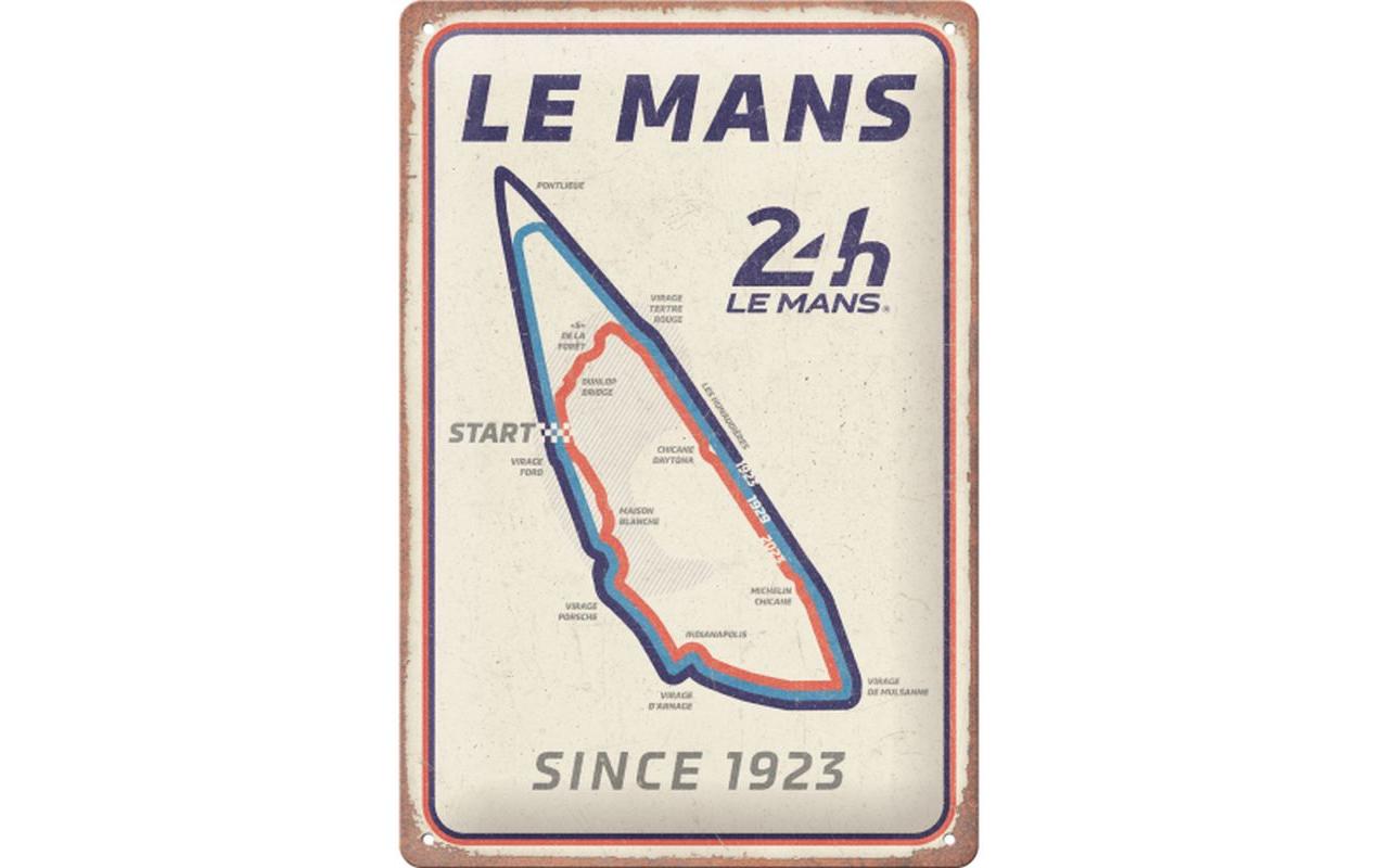 Schild 24 h Le Mans – Circuit 20 x 30 cm, MetallBlechschild im Retro Design