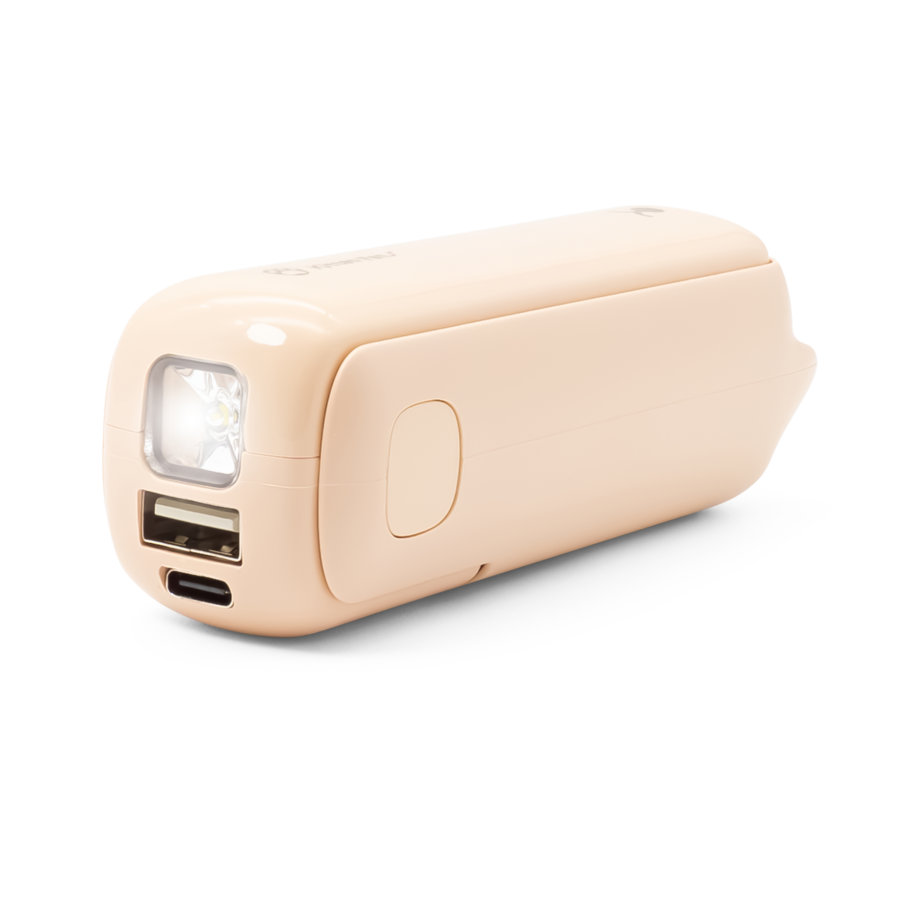 (5V/1A) 3in1 2000mAh USB Powerbank Ladegerät mit Ventilator und LED Taschenlampe   Trageschlaufe - Rosa