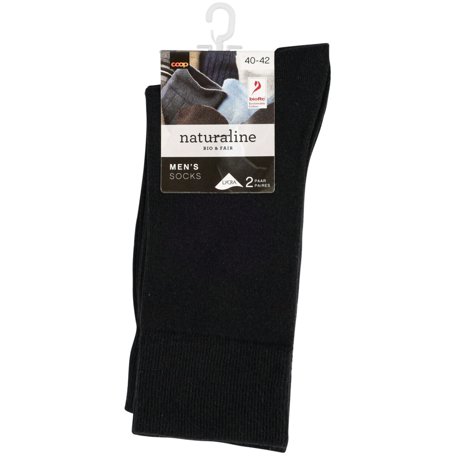 Naturaline Herren Socken Glatt Duo Schwarz