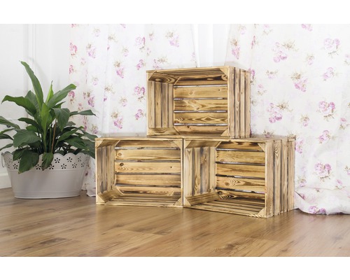 Vintage gevlamde fruitdoos 50x40x30 cm