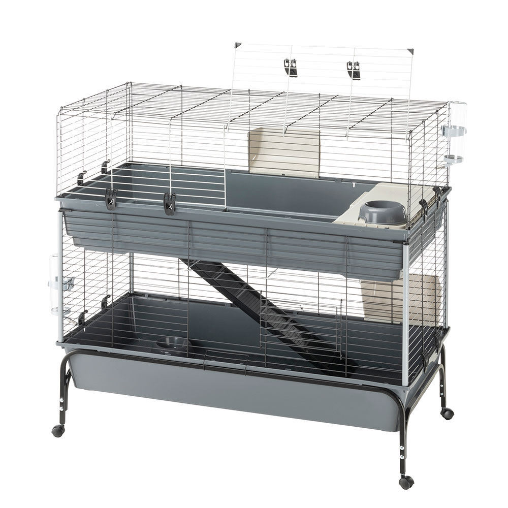 Ferplast Rabbit 120 Dubbel - Konijnenkooi - Grijs - 117x58 cm