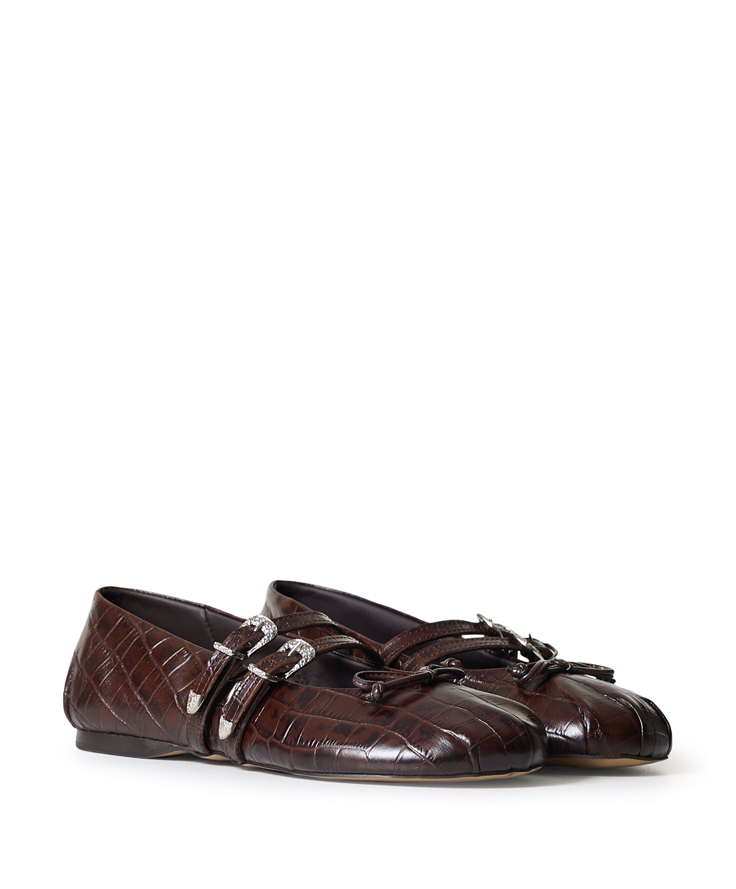 Posa Vita Western dames ballerina's bruin