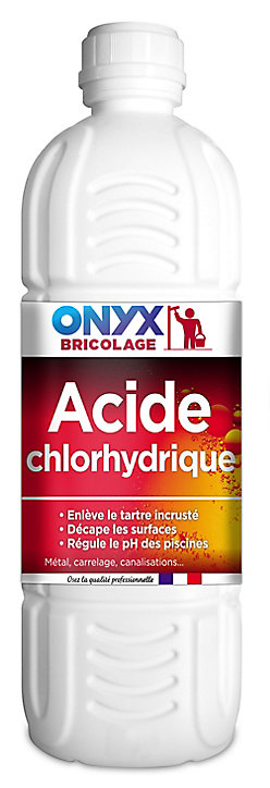 Acide chlorhydrique pour métal, carrelage, canalisations Onyx bricolage 1 L