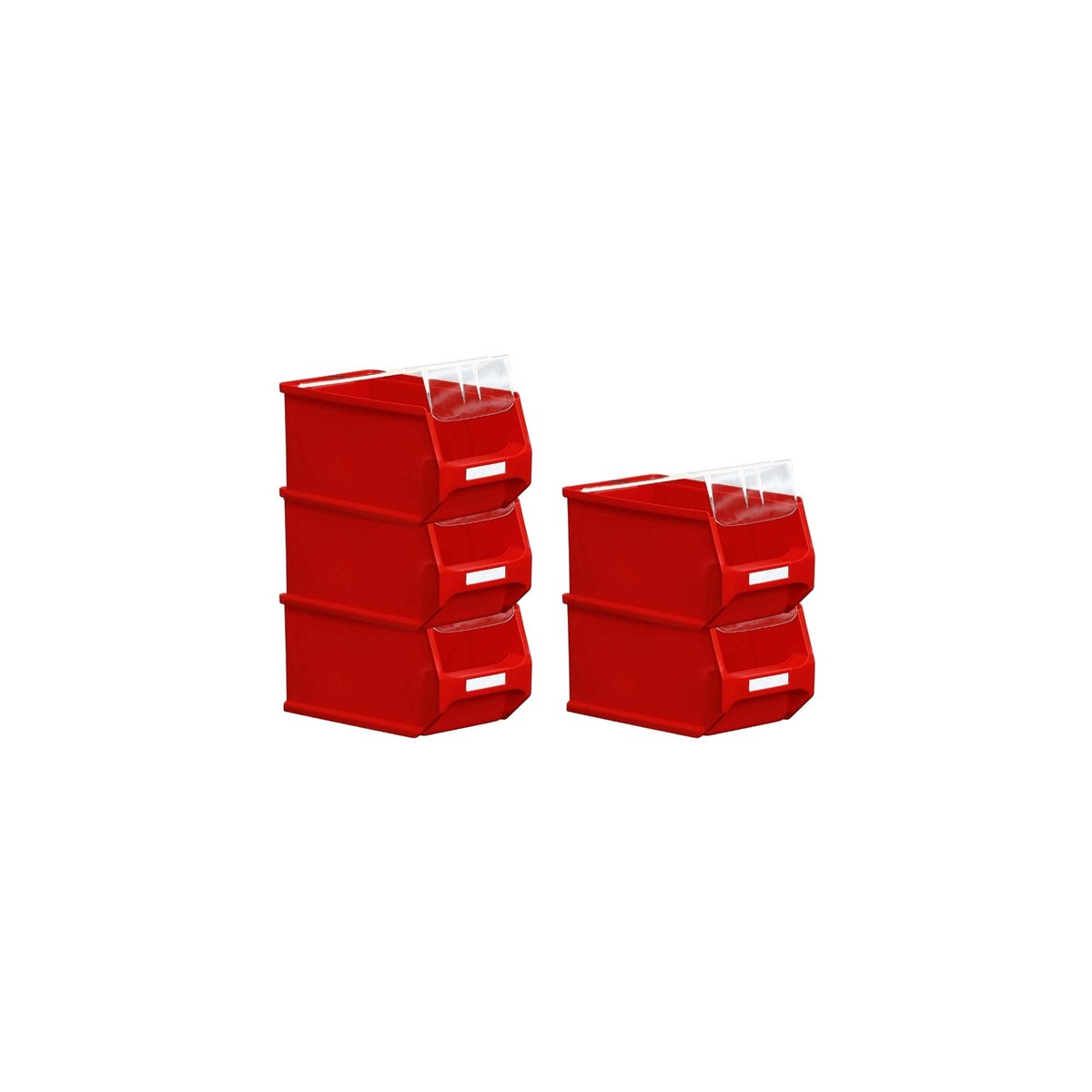 PROREGAL Value Pack 5 x Rode Opbergdoos 3.0 Met Deksel HxBxD 12,5 x 14,5 x 23,5 cm 2,8 Liter Opbergcontainer Opbergdoos
