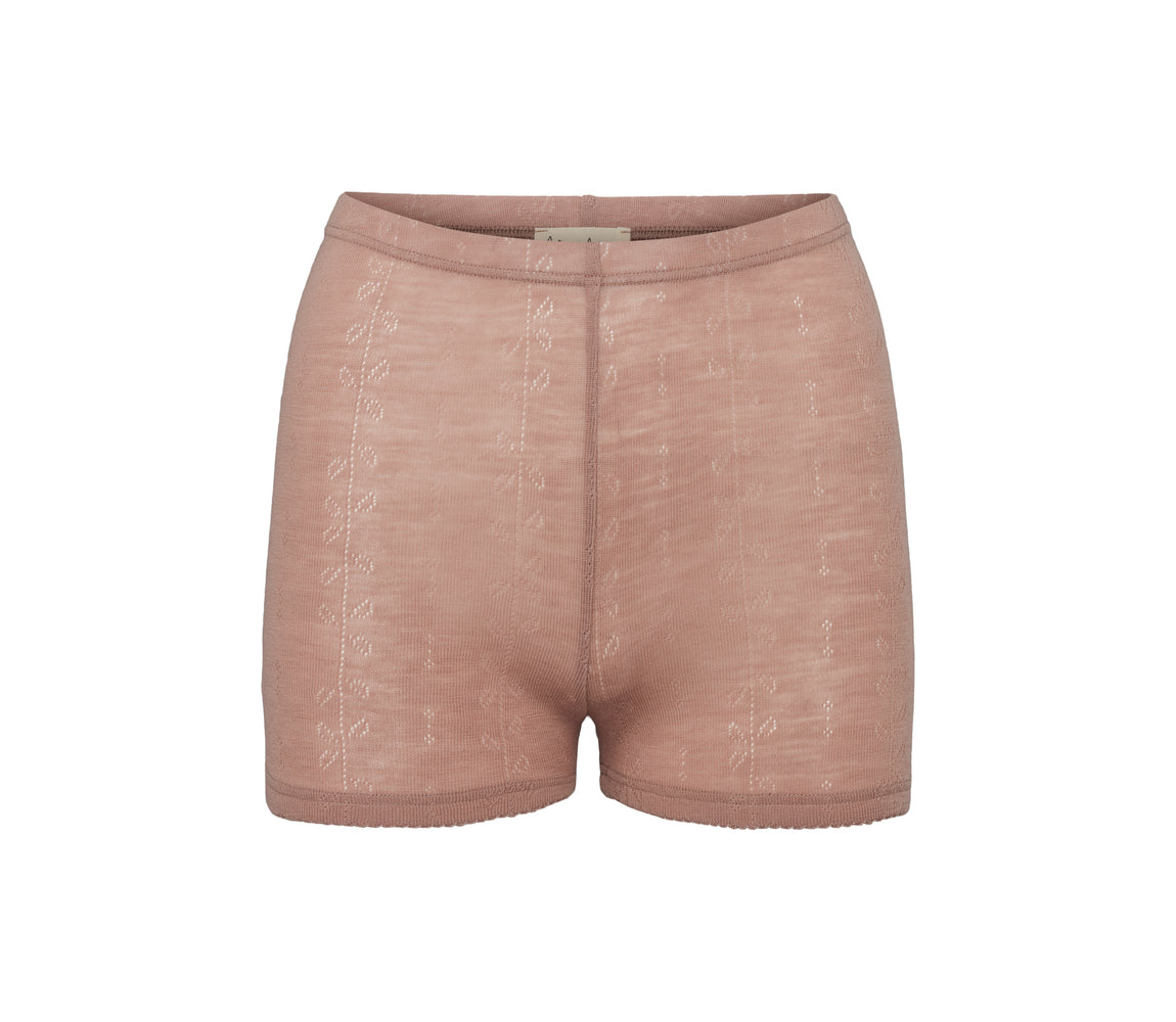 Poe W, Uld Pointelle Underbukser - Burnt Rose