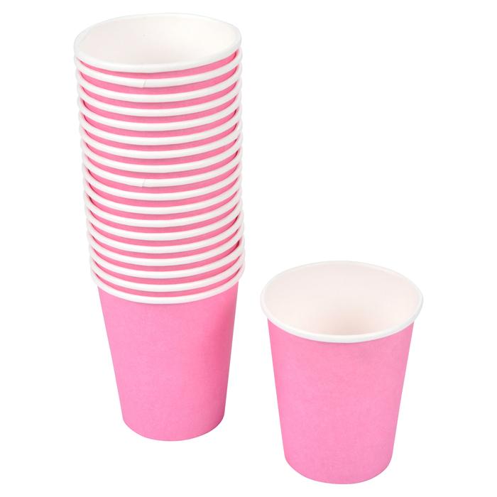SET 20 GOBELETS CARTON 23CL ROSE CLAIR