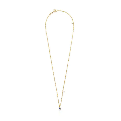 Colar TOUS New Motif com banho de ouro 18k sobre prata e estrela de safira