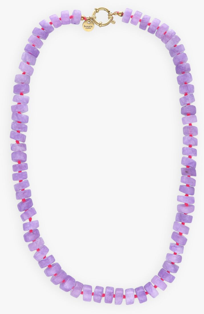 goudkleurig bonnie studios sieraad phil purple necklace