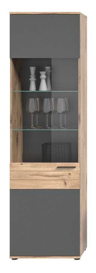 Vitrine Mason Grau/Braun 57x200x37 cm
