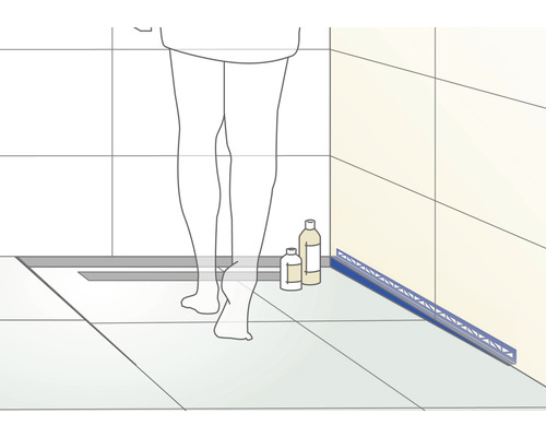 Wandaansluithellingswig Dural Shower-GK GKWR rechts lengte 98 cm hoogte 10 mm