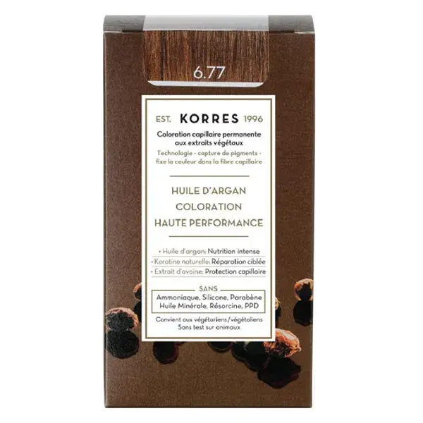 Korres Capillaire Coloration Permanente Blond Foncé Marron Intense 6.77
