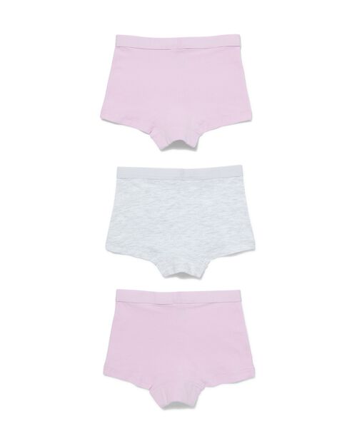 3 boxers enfant en coton/stretch lilas