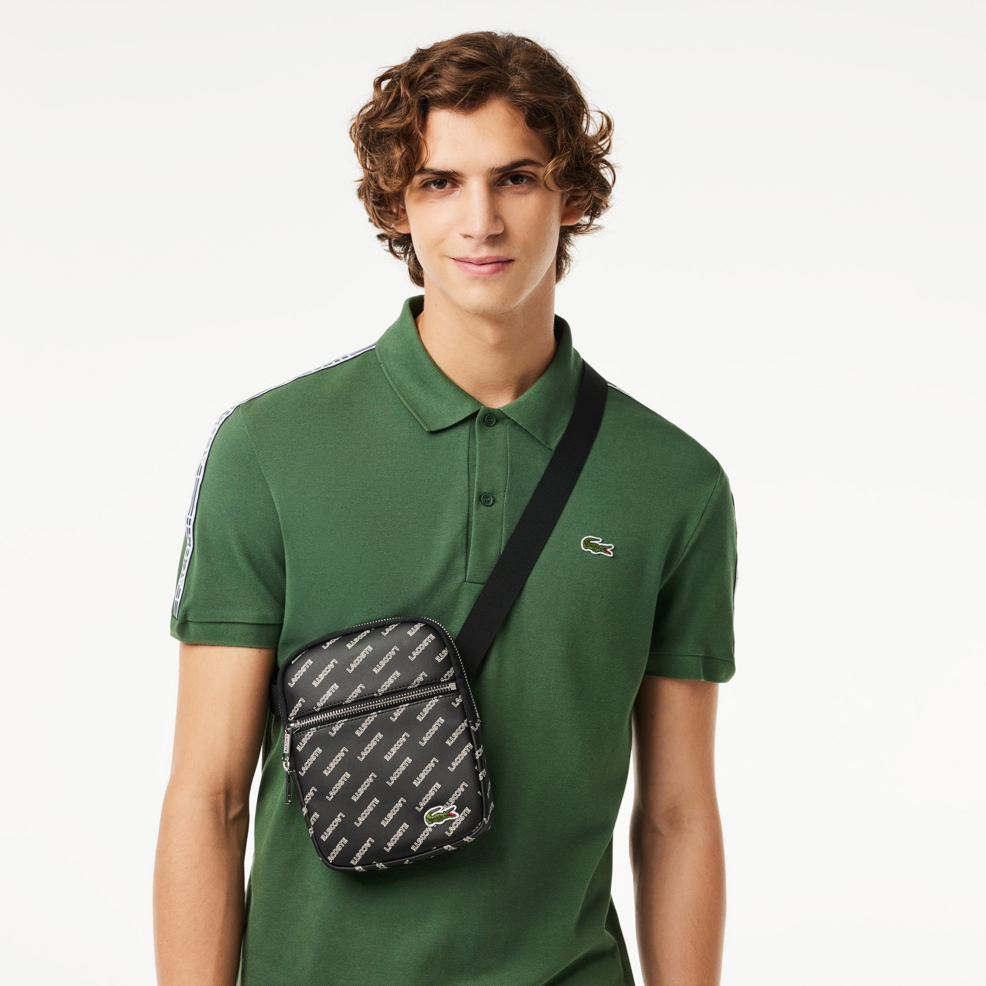 Sacoche LCST avec imprimé siglé Sacoches & Pochettes - Noir - Lacoste - Homme