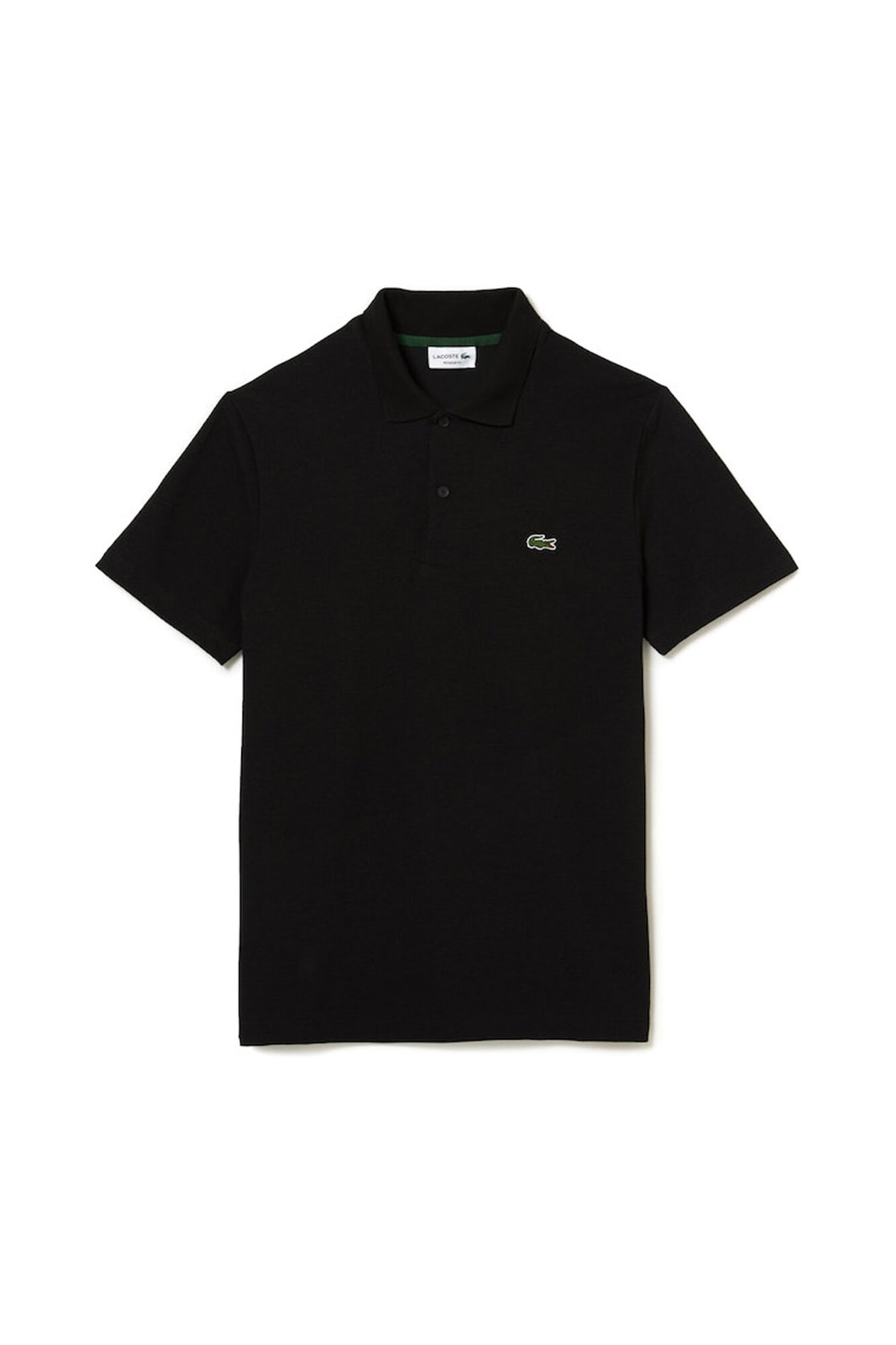 Camisa polo com bordado de crocodilo - Preta