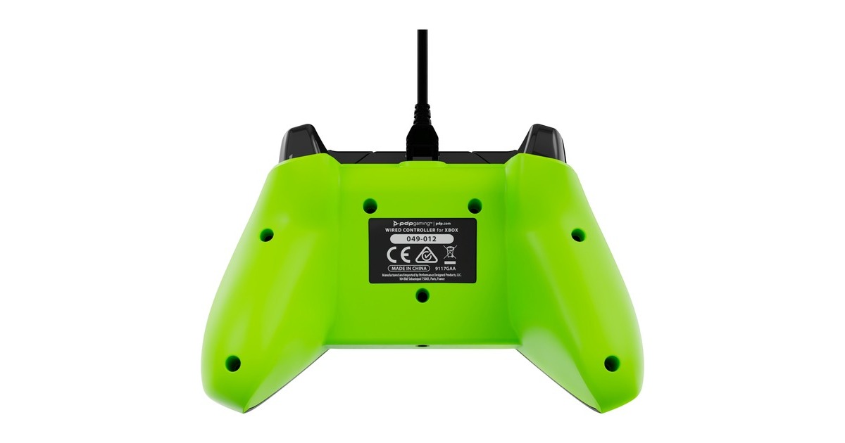 PDPWired Controller - Electric Carbon  (Antraciet/neongroen, Xbox Series X|S, Xbox One, PC)